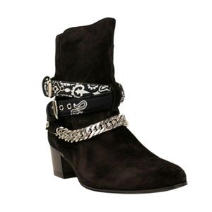 Amiri Black Suede Bandana Boots